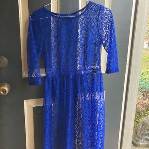 Sheer /Lace royal blue dress